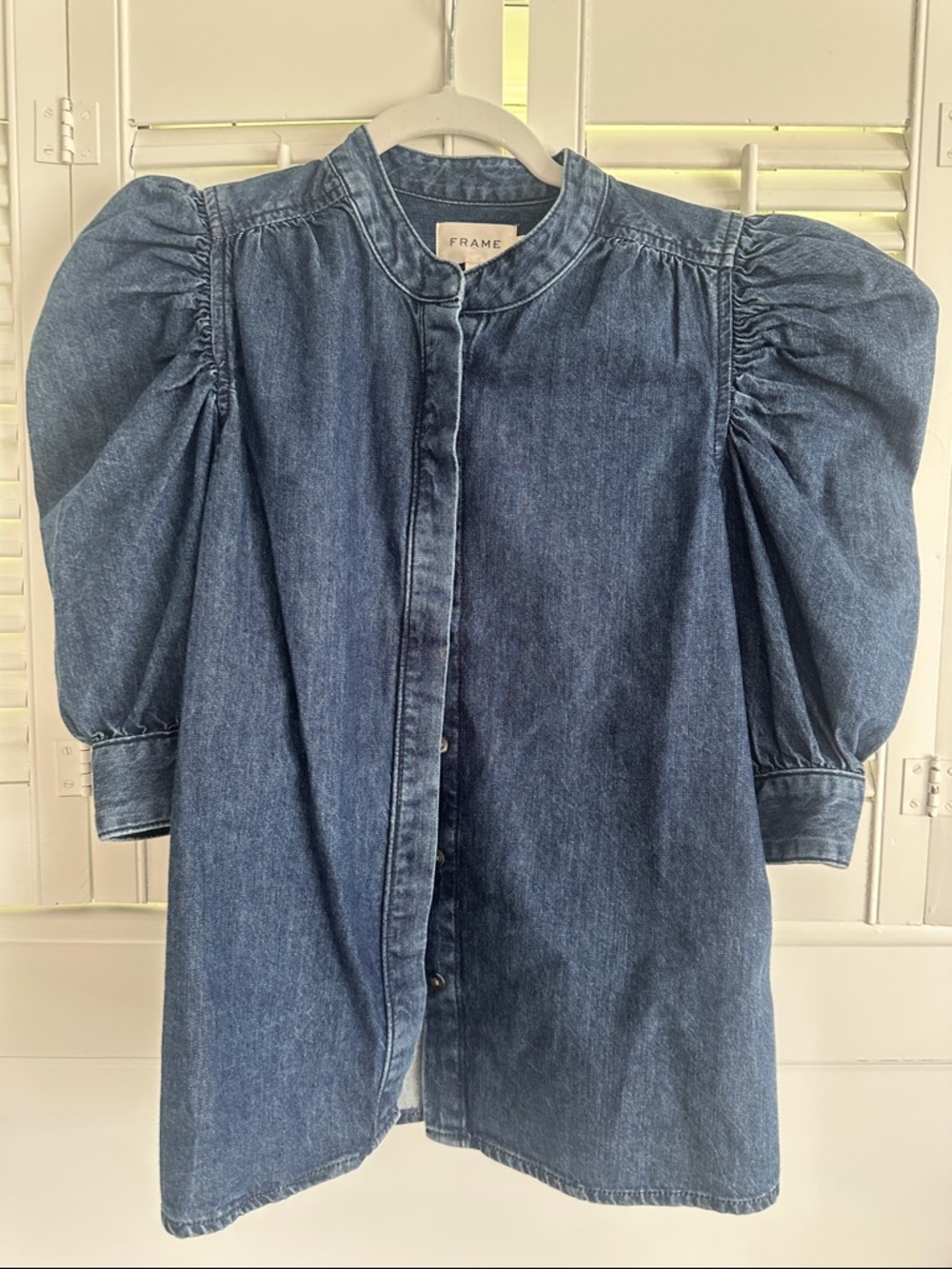 Frame Denim Washed Indigo Button-Front Shirt